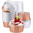 50Pack Disposable Baking Cups 5oz Foil Ramekins Cupcake Liners