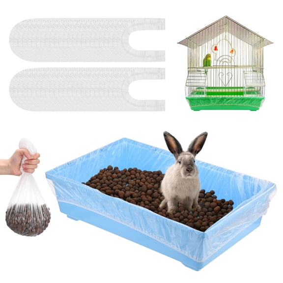 50-Pack Disposable Bird Cage Liner 28" x 20", Small Animal Clear Plastic Cage Liner Bag