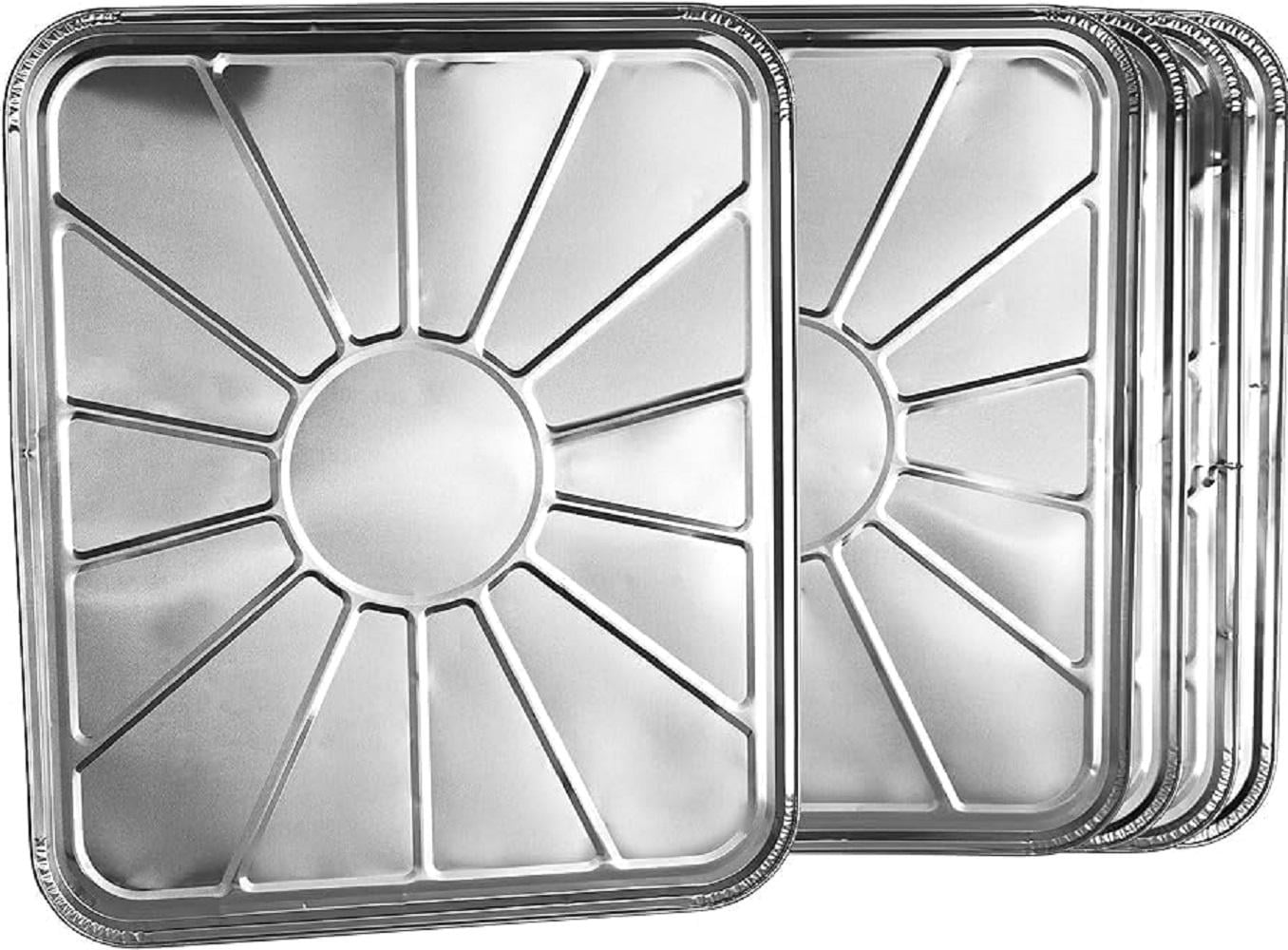 50 Pack Disposable Foil Oven Liners Aluminum 18" x 15" Silver Drip Pan