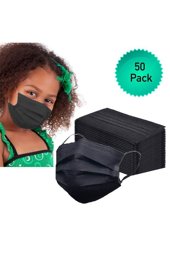 Disposable Kids 3 Ply Earloop Face Masks, 50 Count