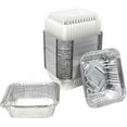 50 Pack Disposable Oblong Aluminum Tin Pans with Clear Plastic Lids (50