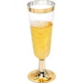 thumbnail image 1 of 50 Pack Disposable Plastic Champagne Flutes, 5Oz Toasting glasses for decoration, Wedding, Parties, and Reusable(Gold), 1 of 6