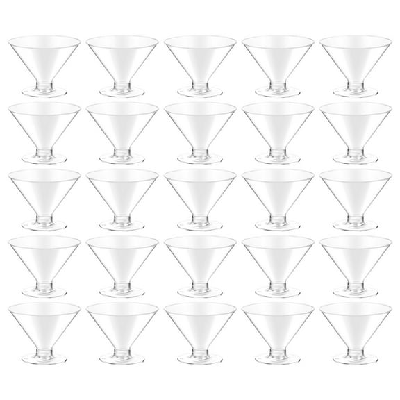50-Pack Disposable Plastic Cocktail Cups, 5oz Clear Plastic Glasses for Parties, Weddings, Buffets, Reusable and Eco-Friendly, Perfect for Drinks and Desserts