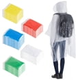 thumbnail image 1 of 50 Pack Disposable Rain Ponchos for Adults, Bulk Emergency Ponchos with Hood, Individually Wrapped Raincoats, Rainbow Colors, Clear, Family, Women, Men, One Size, 1 of 11