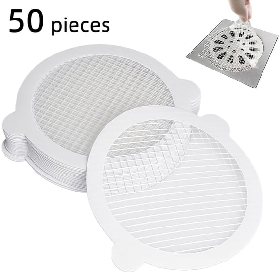 50 Pack Disposable Shower Drain Hair Catcher Hair Trap Drain Covers W 4.3in Mesh Hair Catcher For Shower,Sink,Bathtub,Laundry,Kitchen,Bathroom