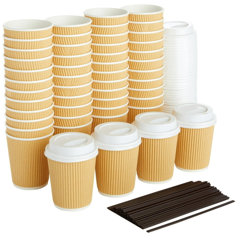 Paper Hot Cups, 8 oz, White/Yellow, 50/Pack Paper Hot Cups, 8 oz, White/Yellow, 50/Pack