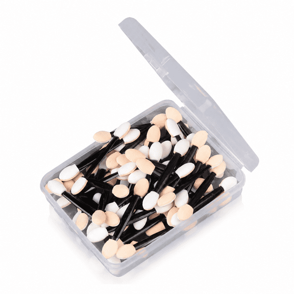 50 Pack Double-End Disposable Eyeshadow Sponge Applicators Professional Eye Makeup Tools