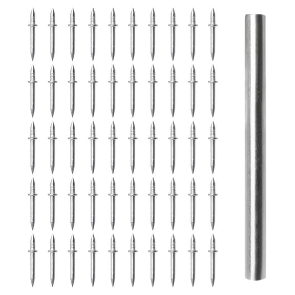 50 Pack Double-Headed Skirting Nails – Seamless Baseboard Nails with Special Socket Tool, No Mark & No Drill Installation