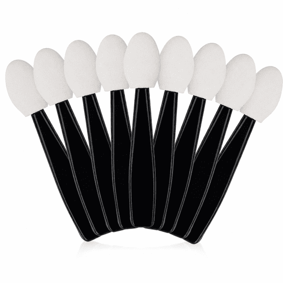 50 Pack Double Sided Sponge Eyeshadow Applicators, Reusable White Makeup Eye Shadow Brushes