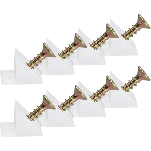 50 Pack Drawer Repair Kit Dresser Bottom Repair Fixing,Furniture Support Brackets 90 Degree Drawer Plastic Wedges with Screws(White)