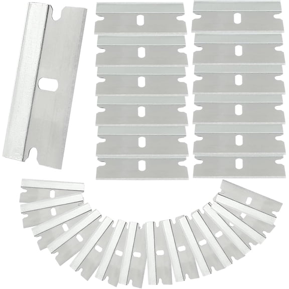 50 Pack Durable Razor Blades, Flat Scraper Blades Industrial Blade, High Carbon Steel One Edge Razor Blade for DIY Projects Home Use