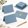50 Pack Dusty Blue A6 Envelopes With Cards And Stickers 4x6 - Walmart.com