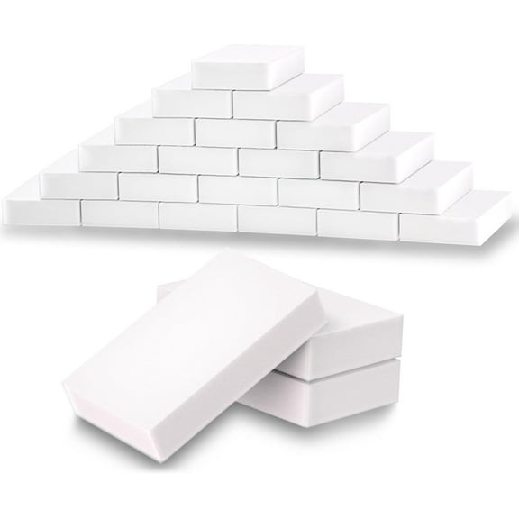 (50 Pack) Extra Large Eraser Sponge - Thick, Long Lasting, Melamine Sponges in Bulk Boat Multi Surface Scrubber Foam Cleaning Pads Bathtub, Floor, Baseboard, Bathroom, Wall Cleaner