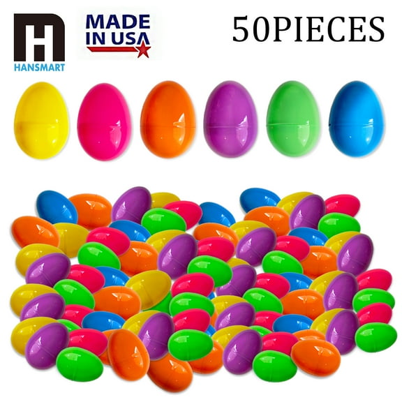 50 Pack Fillable Easter Eggs 2.25'' Plastic Eggs Empty For Easter Egg Hunt, Halloween Party Favor, Multicolored Eggs