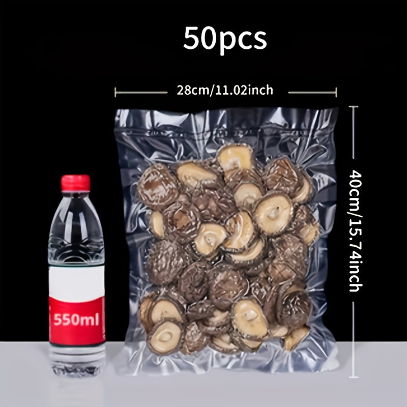 50-Pack Food Vacuum Sealer Bags for Kitchen Storage and Preservation ...