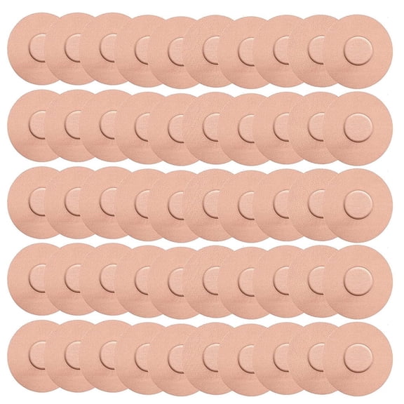 BRICKSWAN Cgm Sensor Adhesive Patches Compatible with Freestyle Libre, Waterproof Breathable Fabric, Round Skin-Friendly, 50-Pack
