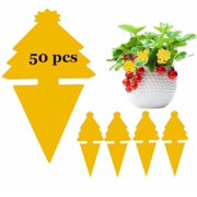 50 Pack Fruit Fly Traps, Sticky Fungus Gnat Traps, Non-Toxic and Odorless Insect Catcher for White Flies, Mosquitos, Fungus Gnats,Flying Insects(Christmas tree)