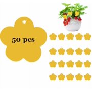 50 Pack Fruit Fly Traps, Sticky Fungus Gnat Traps, Non-Toxic and Odorless Insect Catcher for White Flies, Mosquitos, Fungus Gnats,Flying Insects(Flowers)