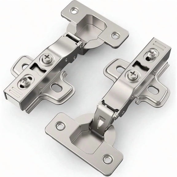 50 Pack Full Overlay Soft Close Concealed Frameless Cabinet Hinges Satin Nickel 105 Stop At Will 45105 Degree Self Closing 3D Adjustment Clip On Stainless Steel For Cupboard Kitchen