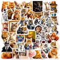 thumbnail image 1 of 50-Pack Funny Cat Stickers - Hilarious Cat Meme, Expression Pack, Silly Doodles, and Prank Stickers for Luggage, Water Bottles, and More, 1 of 5