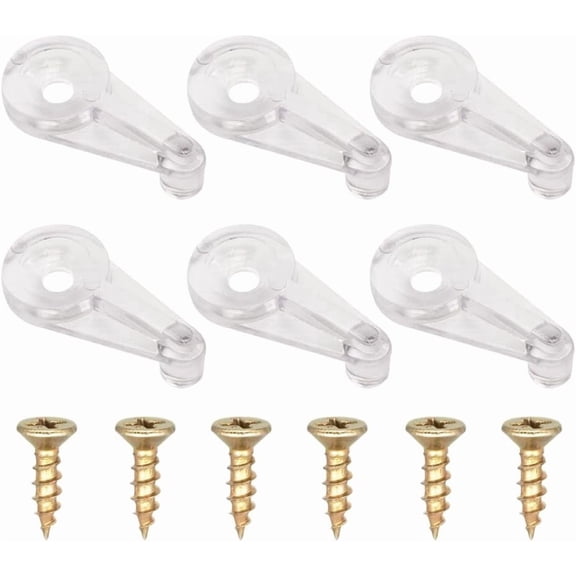 50 Pack Glass Retainer Clips 5mm Cabinet Door Glass Clips with Screws for Window Screen Fixing Clear