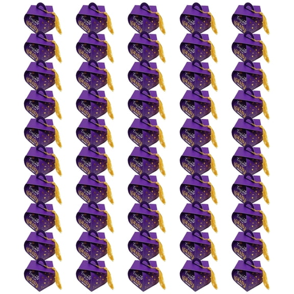 50 Pack Graduation Candy Box - Doctoral Hat Shape Small Gift Box for Party Favors - DIY Foldable Treat Box for Candy Small Gifts Accessories - Graduation Party Supplies for Classmates Teachers
