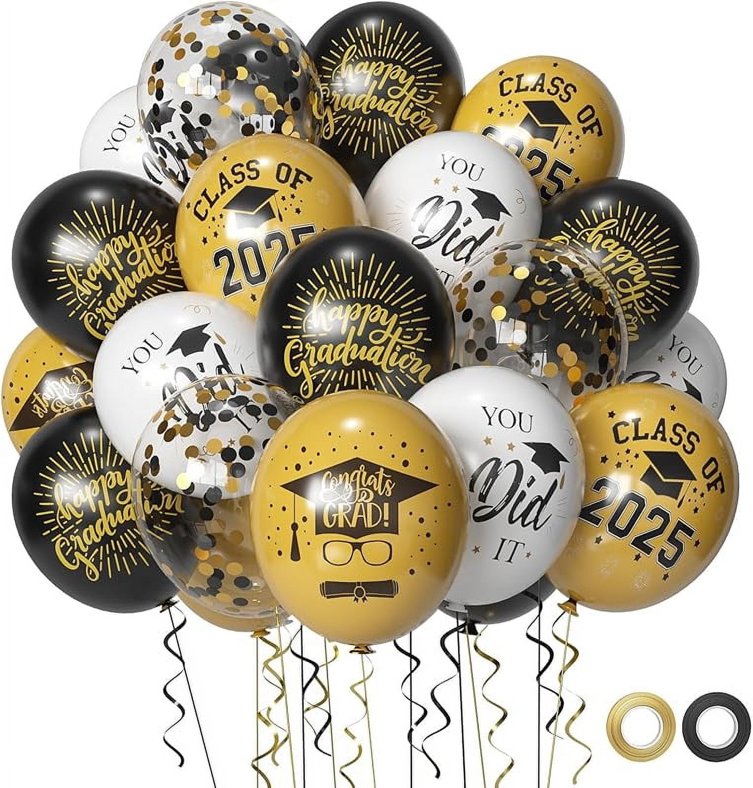 50 Pack Graduation Party Decorations Balloons Set - 12 Inch Graduation ...