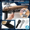 thumbnail image 1 of 50-Pack Gray Self-Adhesive Under-Desk Cable Ties, Reusable Hook And Loop Straps, Adjustable Cord Organizers For Taming Messy Wires, Keeping Desks And Workspaces Neat For Home,, 1 of 6