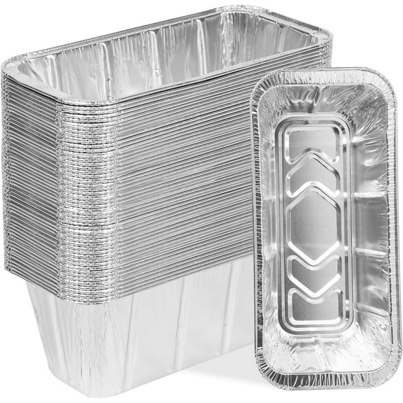 50-Pack Grease Cup Liners for Blackstone 17, 22, 28, 30, 36 Inch Griddle with Rear Grease Cup, Disposable Aluminum Foil Drip Pan, 8 x 3.7 Inch, 5017