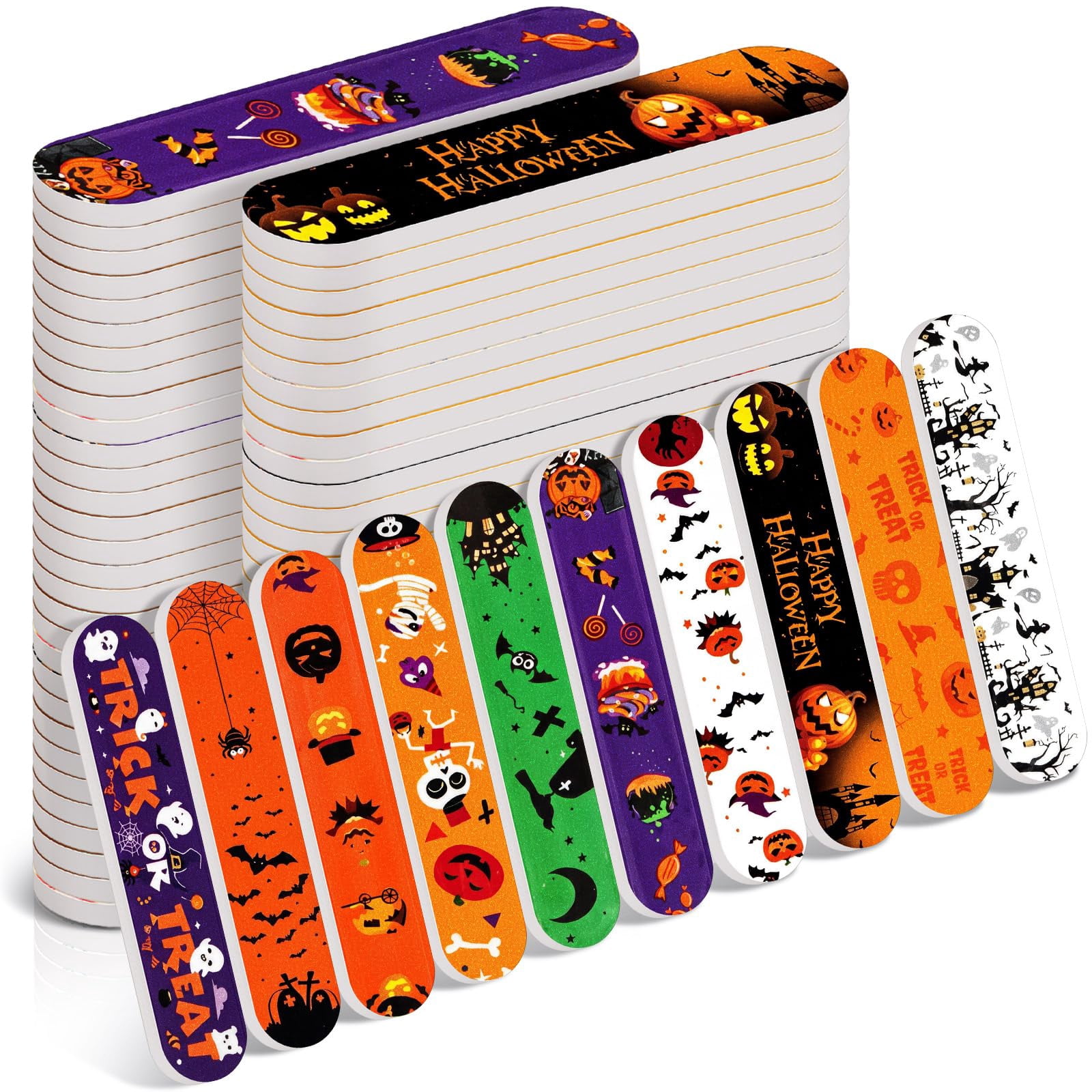 50 Pack Halloween Mini Nail Files Bulk Halloween Gifts for Women ...