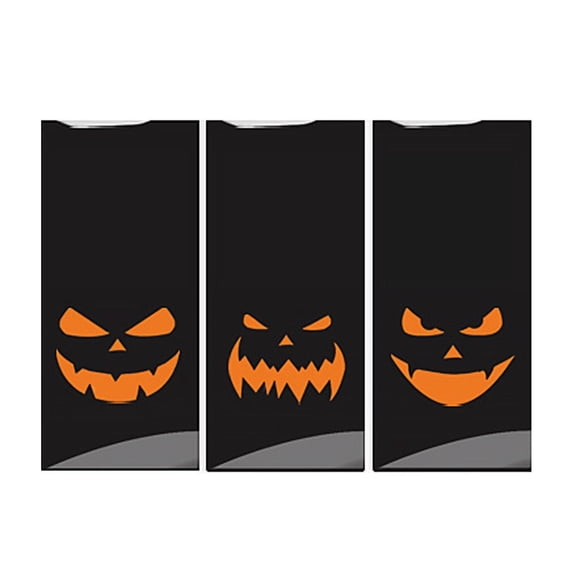 50 Pack Halloween Treat Bags,Halloween Party Favor Small Gift Bags,5" x 10" Plastic Goodie Bags,Candy Treat Pouches,Trick or Treat Gift Bag for Goodie Snack Sacks Candy,Popcorn and Cookies(Black)