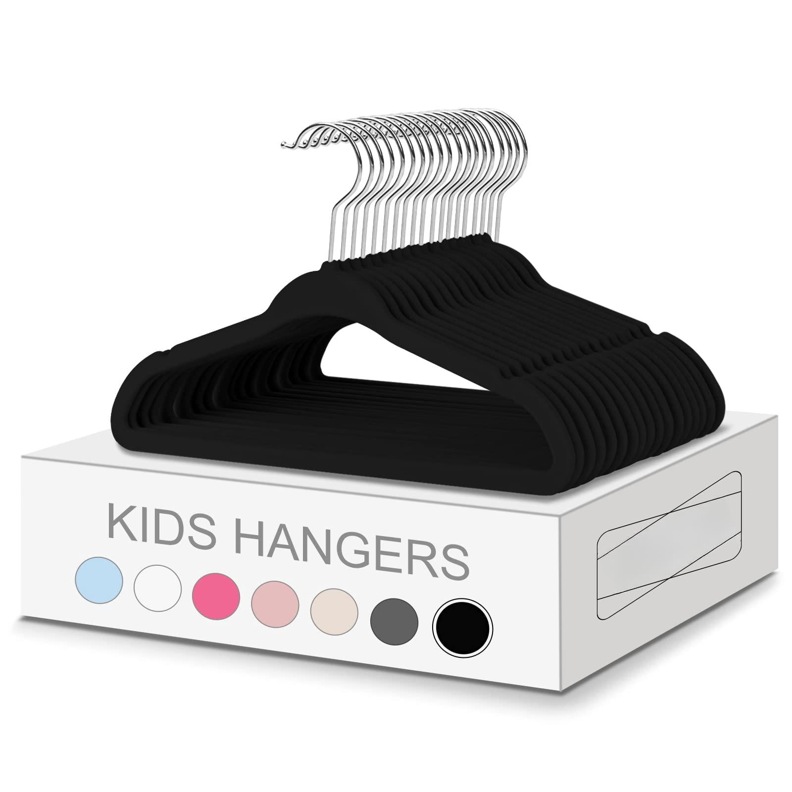 50 Pack Hangers 14 Inches Children's Clothes Non-slip For Infant/toddler (black)
