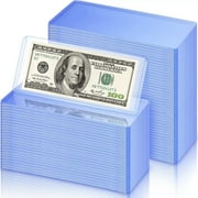 50 Pack Hard Plastic Clear Money Holder,6.9" x 2.9" Clear Currency Sleeves,PVC Transparent Bill Money Top-Load Sleeves Display Holder for Regular Bills Protector Storage Cases Collectors