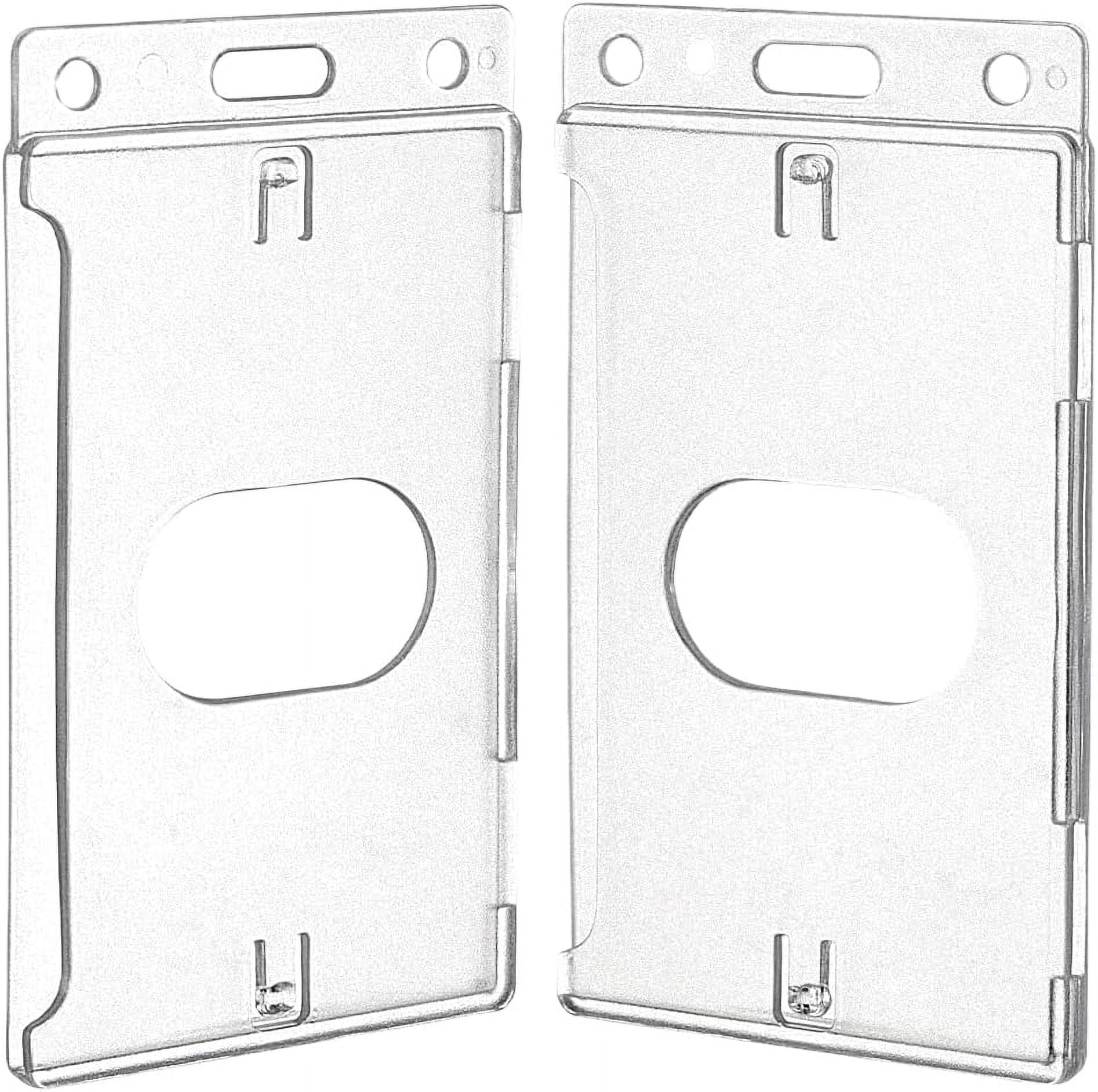 50 Pack Hard Plastic ID Card Badge Holder Frosted Vertical Name ID Badge Holder with Easy Access Thumb Slot for School Credit Cards Office Staff 3.97 x 2.36 Inch DIY