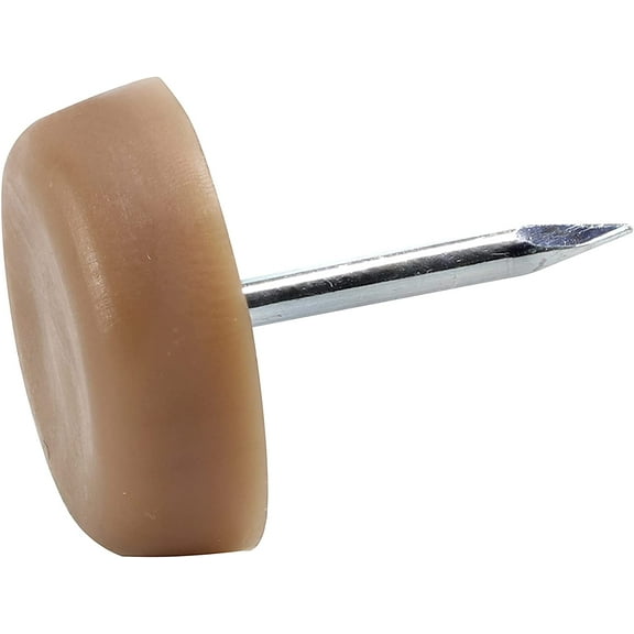 50 Pack  Hardware 3/4″ (19mm) Standard Nail On Furniture Glides in Brown Color, Flat Head, Chair Foot Glides, SLG34BRN
