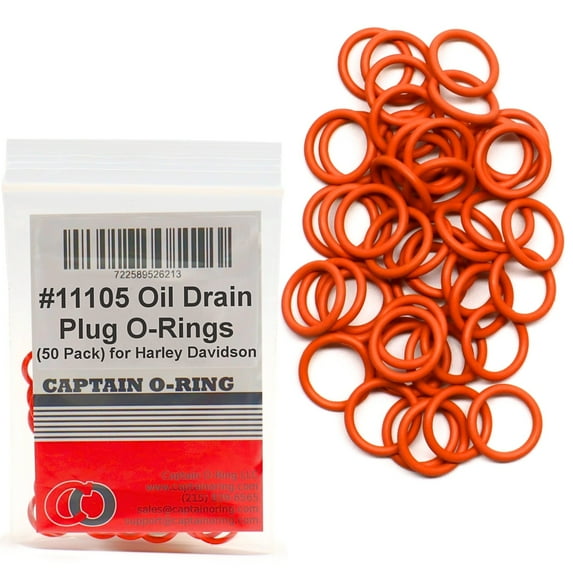 50 Pack - Harley Davidson Oil Drain Plug O-Ring #11105 Orange Color