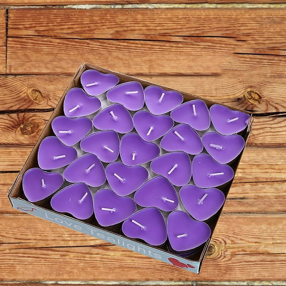 50 Pack Heart Shaped Tealight Candles,Romantic Love Unscented Tea Lights Candles,Dripless & Long Lasting Smokeless Mini Tealight Candles for Romantic Decor,Pool,Home,Wedding