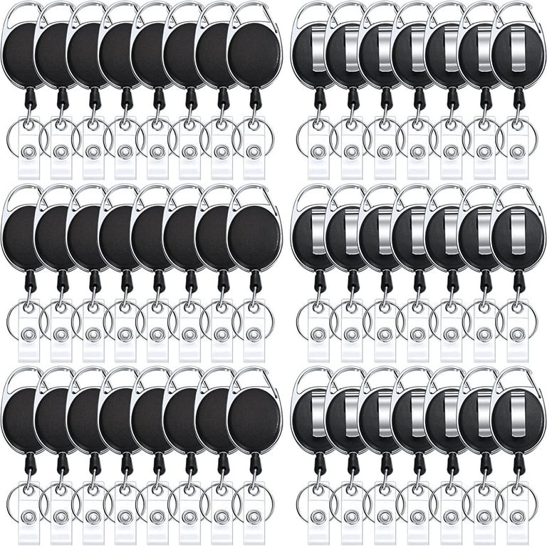 50 Pack Heavy Duty Retractable Badge Reels Batch Holder Name ID