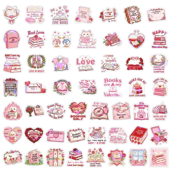 50 Pack Holographic Scrapbook Stickers for Journals Planners Albums and Crafts Book Theme Decorative Film Decals