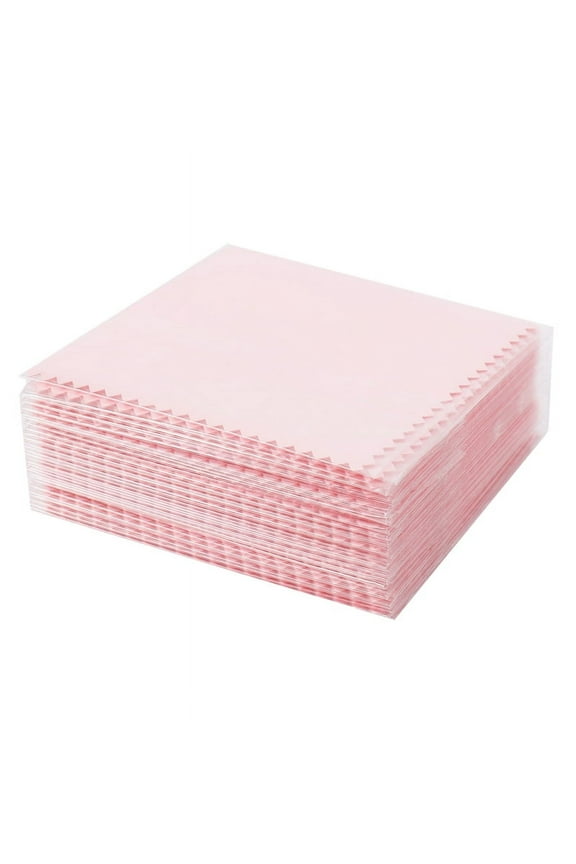 50 Pack Jewelry Cleaning Cloth,Jewelry Polishing Cloth For Sterling Silver Gold Pink