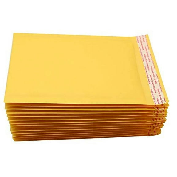 50 Pack Kraft Padded envelopes 12.5 x 18 Bubble Mailers 12 1/2 x 18 Yellow Bubble envelopes Peal and Seal. Cushion envelopes for Shipping, mailing, Packing. Laminated Kraft Paper. Wholesale