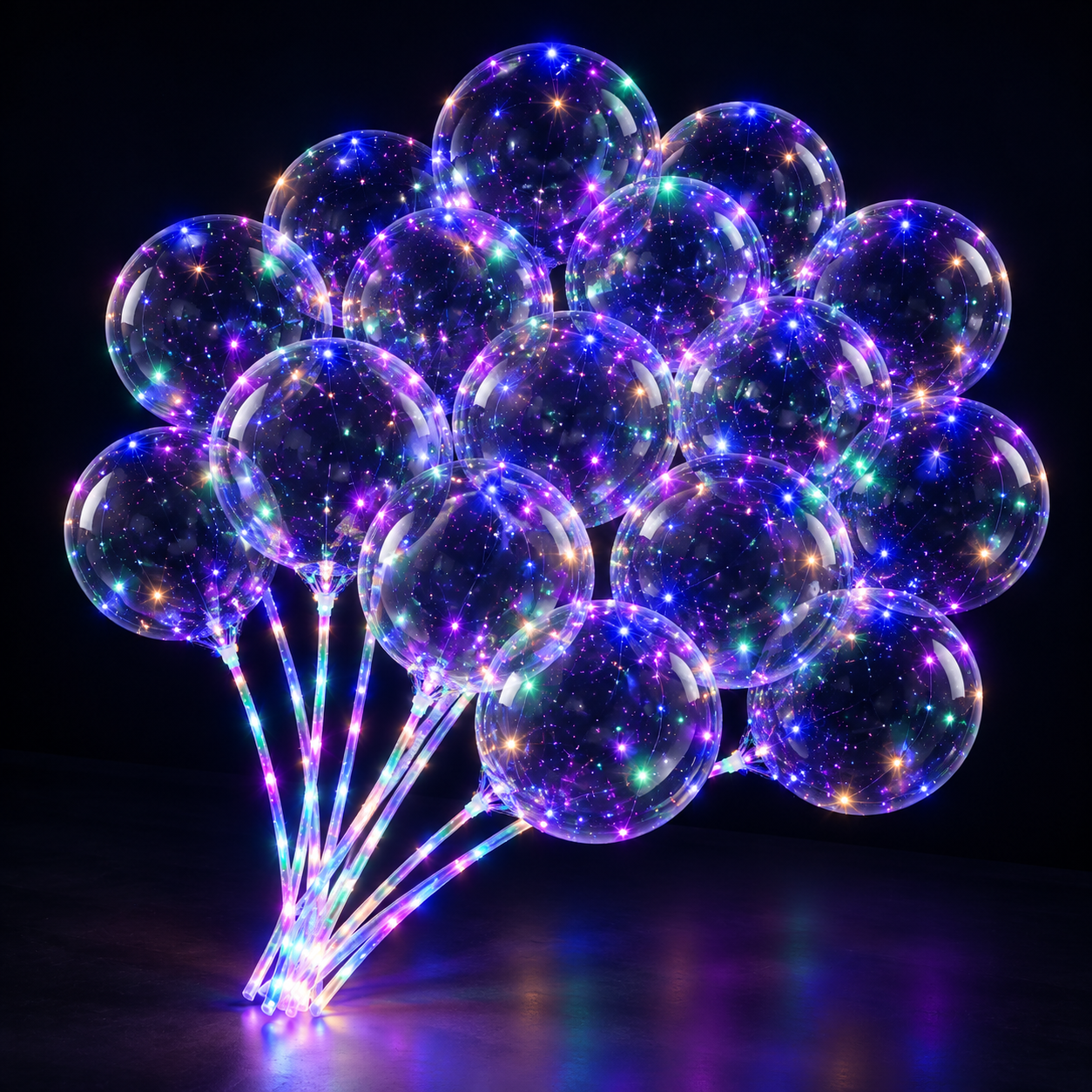 50 Pack LED Light Up Balloons, 20 Inch Colored Glowing Party ...