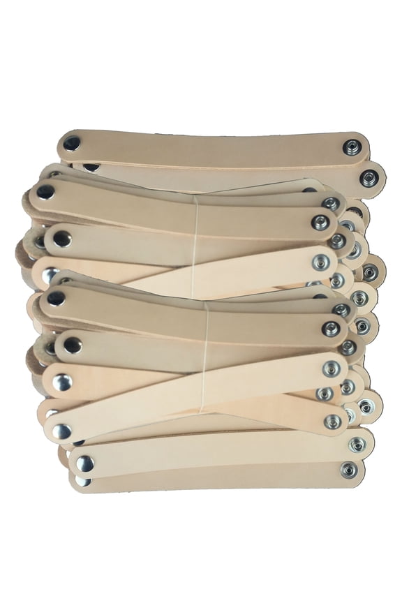 50 Pack Leather Bracelets 1 Inch - Bulk Sale Vegetable Tanned Leather BraceltsTooling Ready-made in USA by Pitka Leather