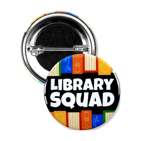 50 Pack - "Library Squad" Scholastic Pinback Button Badges - 1.5 Inch
