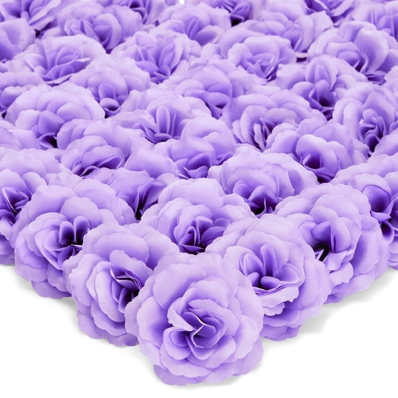 Bright Creations Silk Foam Roses - 50 Stemless 3in Light Purple Heads - Realistic Blooms for Wedding Decor & DIY Crafts - Bulk Artificial Roses Light Purple Flowers