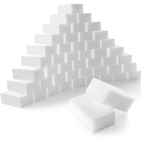 50-Pack Magic Sponges Cleaning Eraser Multi-Functional Melamine Sponge Foam Cleaning Pads for Household Bathroom Furniture Bathtub Sink Cleaning Kitchen Dish Sponge, 3.1"x1.9"x1.2"