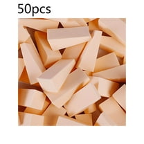 50-Pack Makeup Applicator Wedges & Beauty Sponges - Reusable Blending Sponge for Foundation & Liquid Makeup - Beige