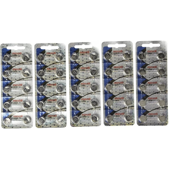 50 Pack Maxell LR44 AG13 357 button cell battery "NEW HOLOGRAM PACKAGE "
