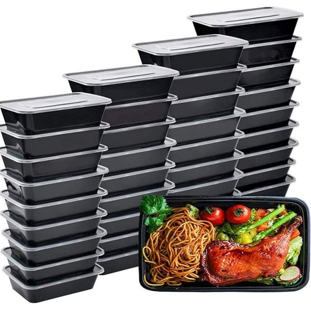 50Pack Meal Prep Containers, 26 OZ Microwavable Reusable Food Containers with Lids for Food
