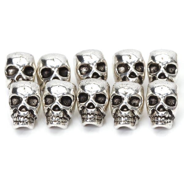 50-Pack Metal Skull Bead Loose Spacer Beads for Bracelets Jewelry